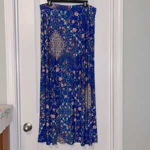 Floral Blue Maxi Skirt